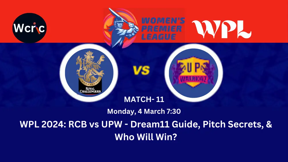 WPL 2024: RCB vs UPW – Dream11 Guide, Pitch Secrets, & Who Will Win?