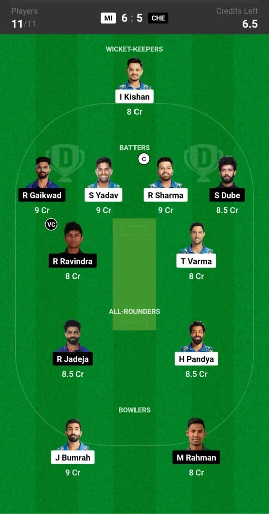 MI vs CSK Dream11 Prediction Team 1 536x1024 1 | MI vs CSK Dream11 Prediction, Playing XI and Fantasy Tips, Pitch Report