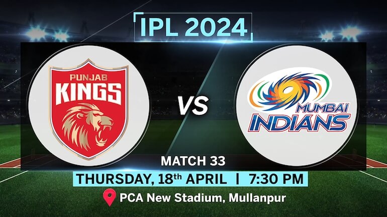 TATA IPL 2024 PBKS vs MI match 33