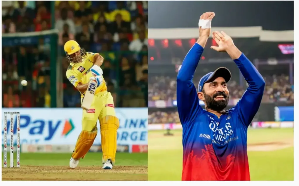 MS Dhoni and Dinesh Karthik in one frame CSK vs RCB