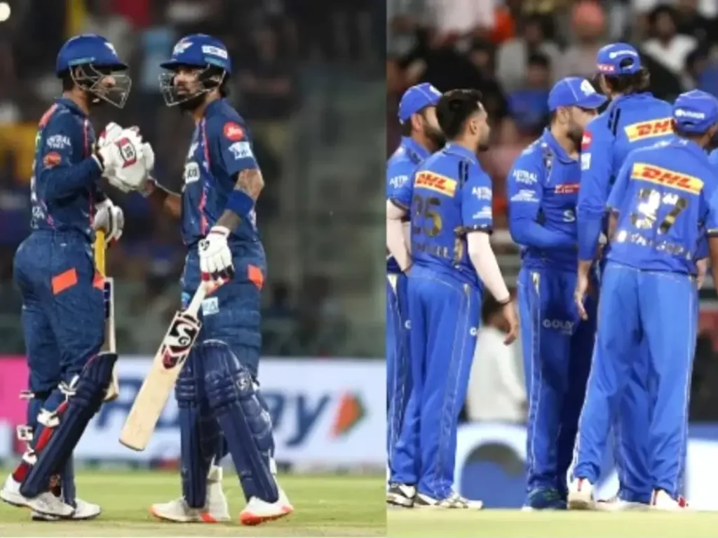 LSG batters and other side MI's Players Celebrating