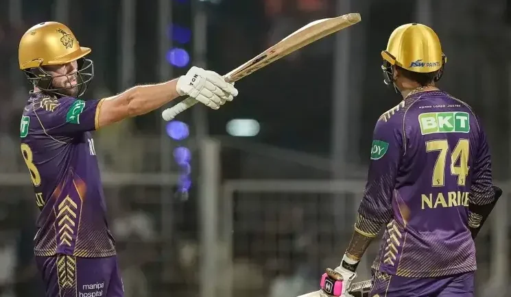 Phli Salt and Sunil Narine in KKr's Jersey 