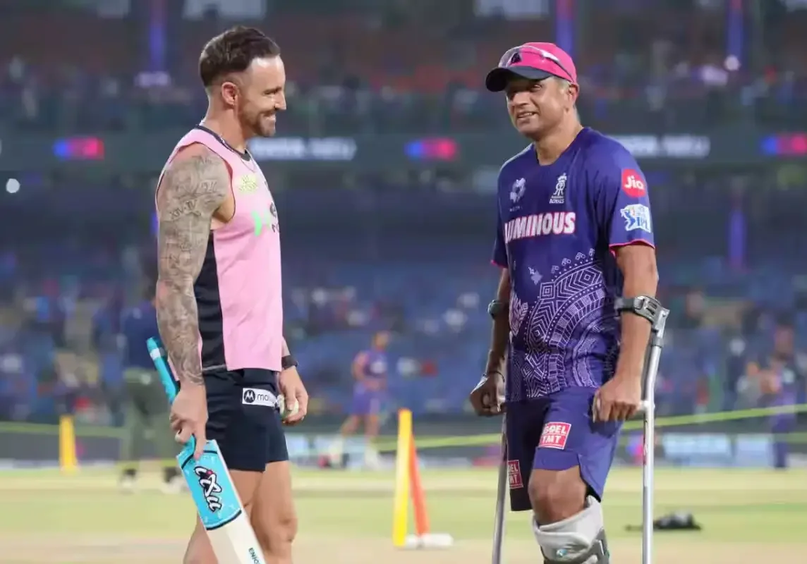 Rahul-Dravid-and-Faf-du-plessis-RR-ipl-2025